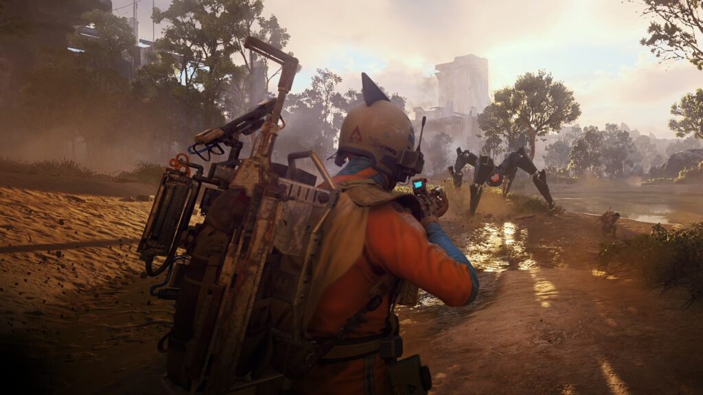 Official ARC Raiders promo shot featuring a Raider and Leaper
