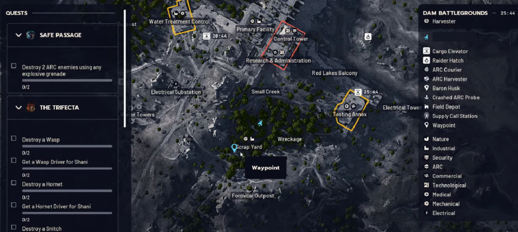 Scrap Yard location for the Broken Monument Quest in ARC Raiders