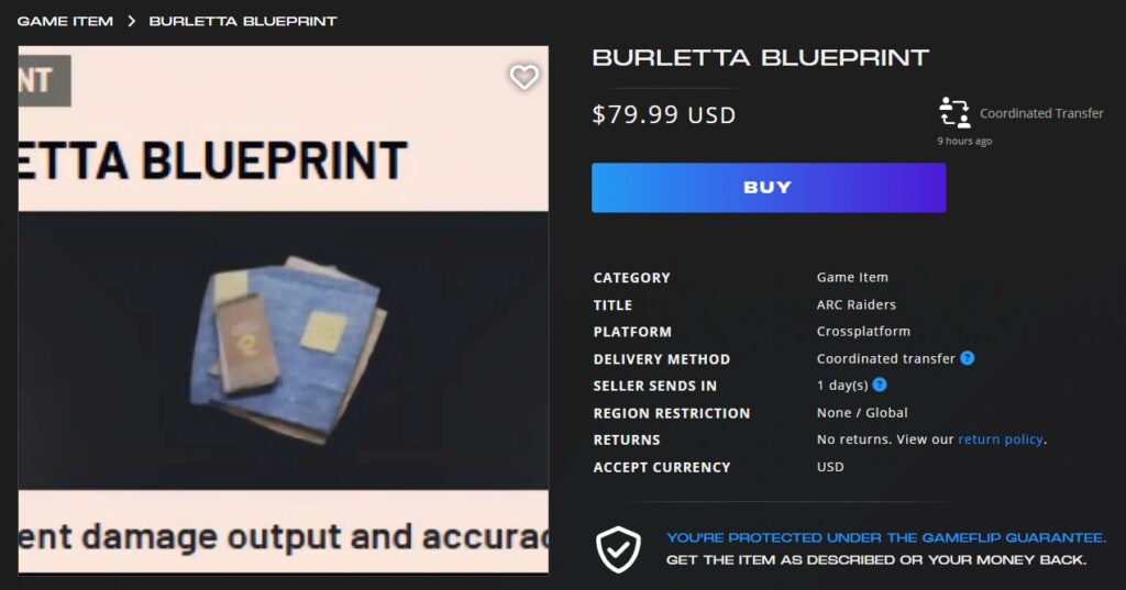 ARC Raiders burletta blueprint