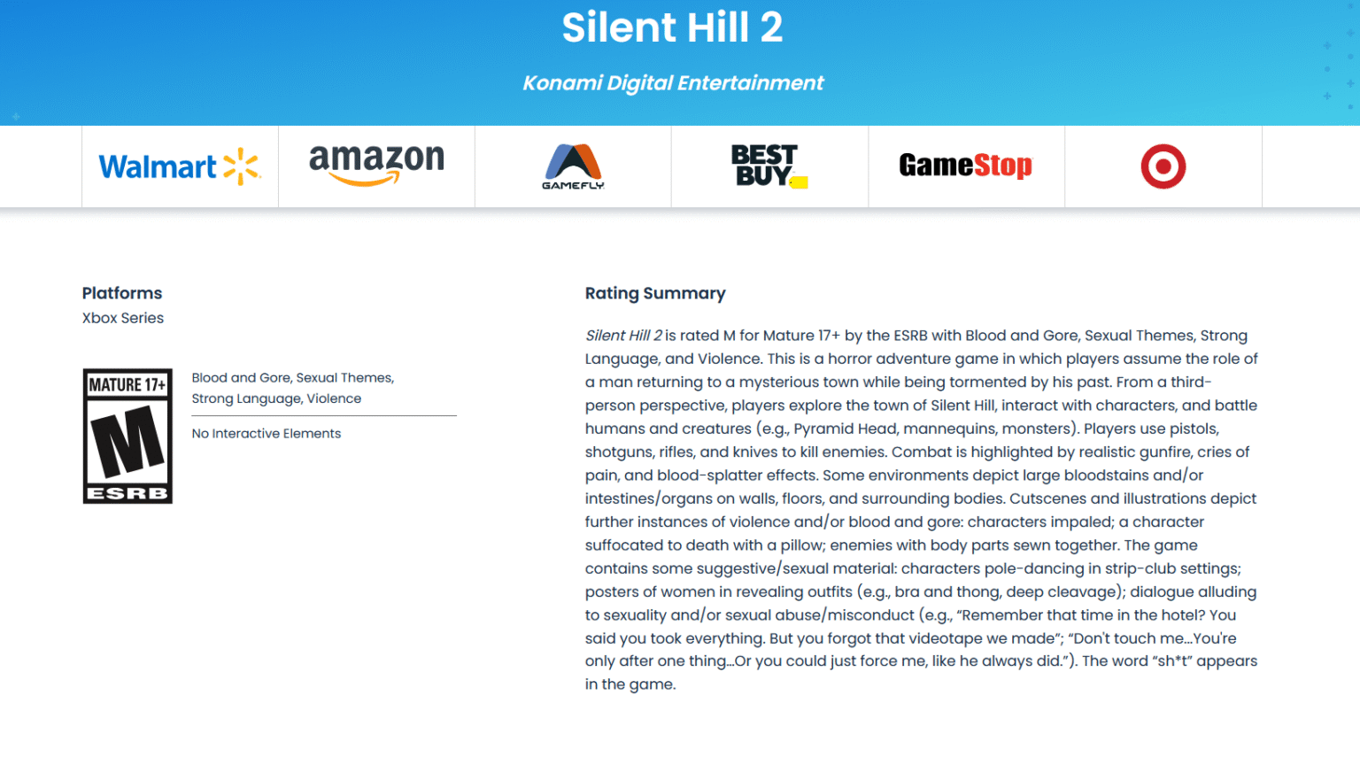 Microsoft Store Leaks Release of Silent Hill 2 Remake for Xbox