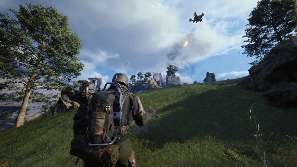 Raider encounters drone ARCs | ARC Raiders
