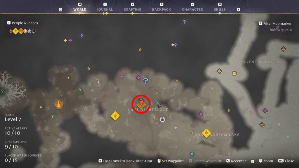 Location of Veilwater Basin Ancient Spire | Enshrouded: Wake of the Water