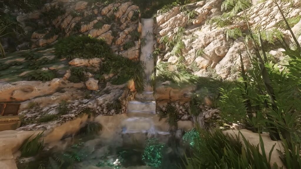Example of a custom waterfall | Enshrouded