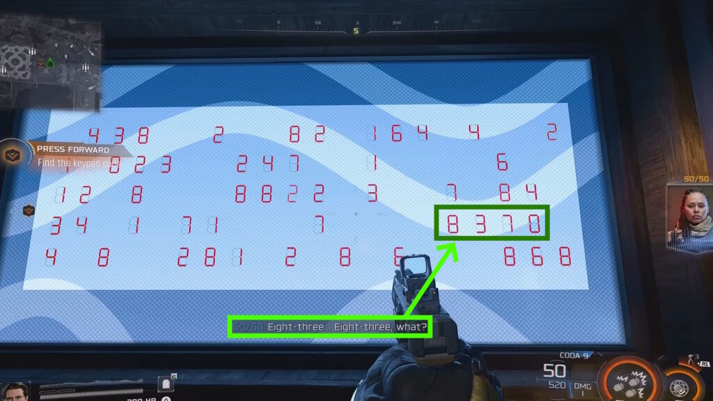Using 50/50's hint to solve the code | Black Ops 7