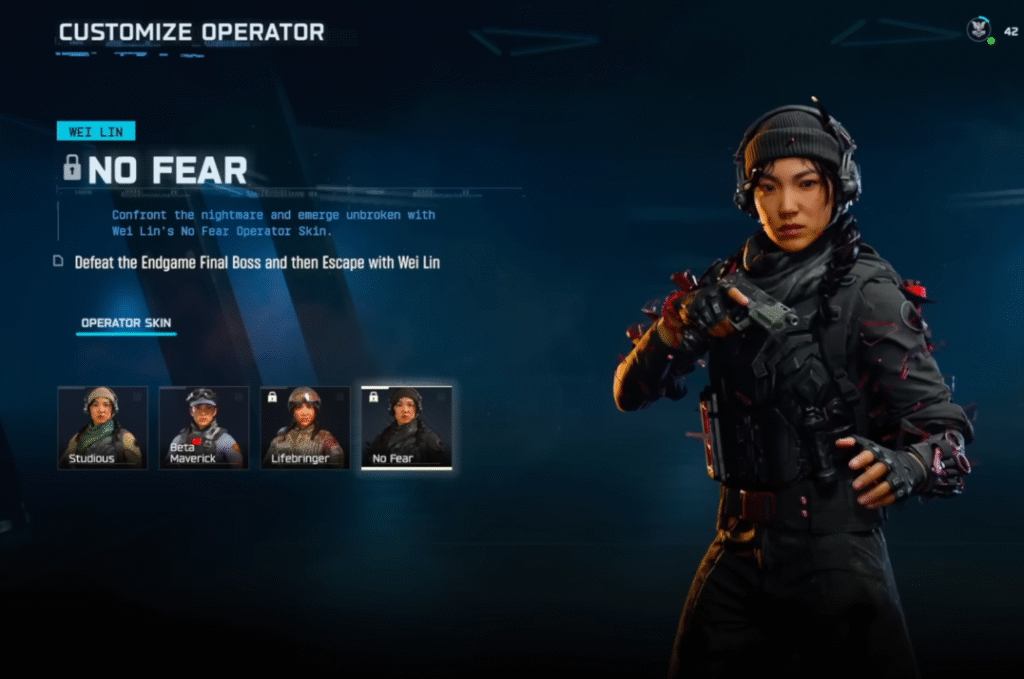 No Fear Skin in BO7 for Wei Lin
