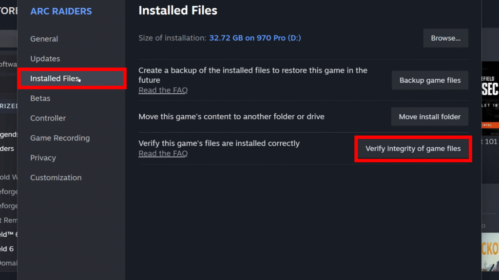 ARC Raiders Steam Verify