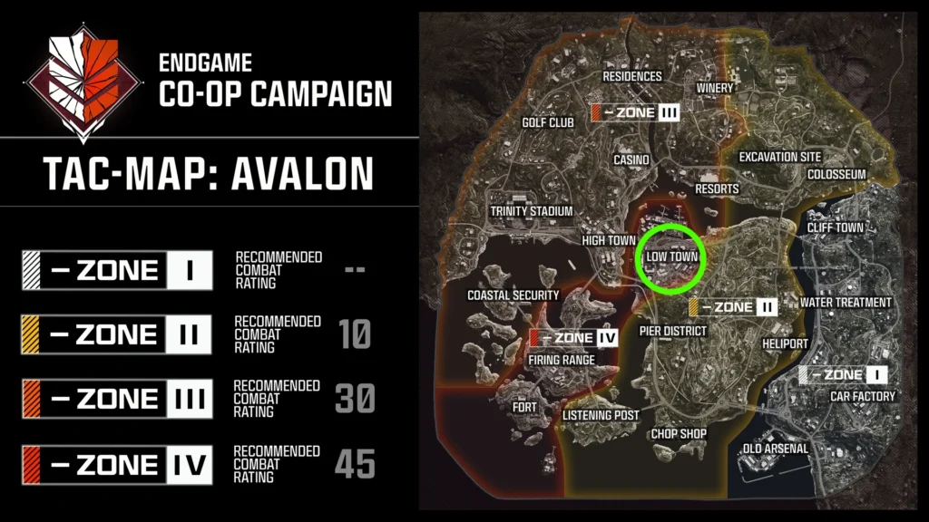 Low Town highlighted on the TAC-MAP | Black Ops 7 Endgame