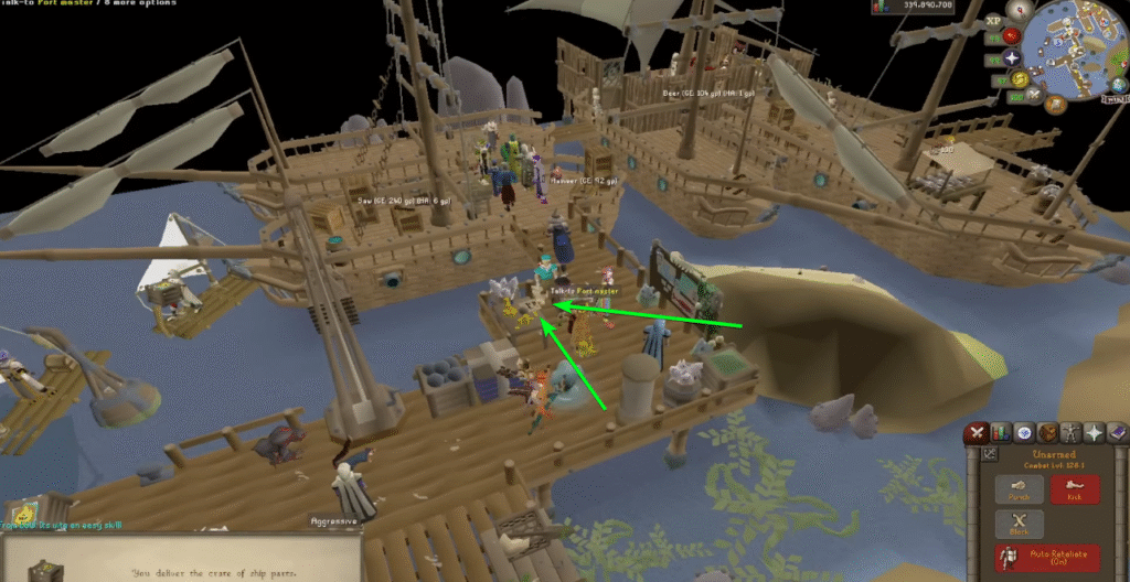 Talking to the Port Master in Old School Runescape