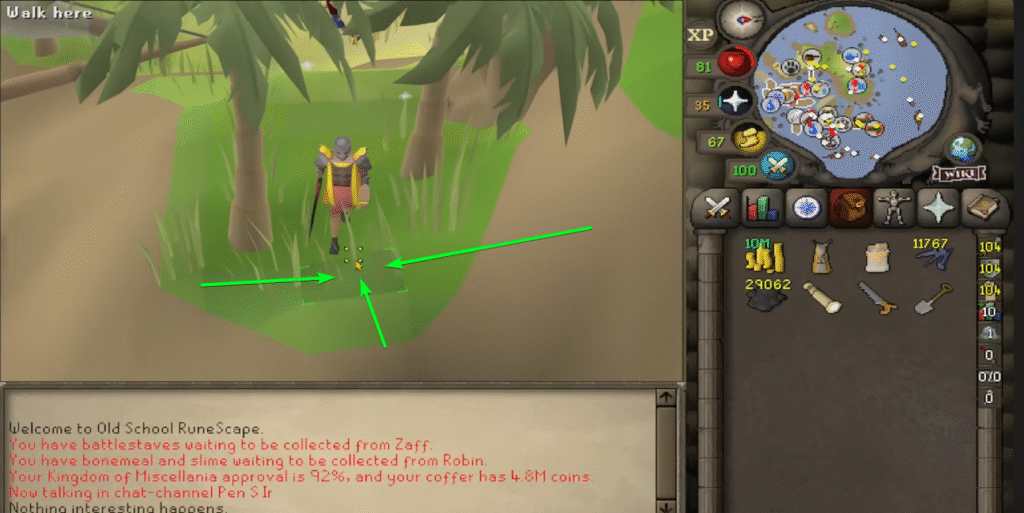 Dig between the two trees in Pandemonium to get a Small Key