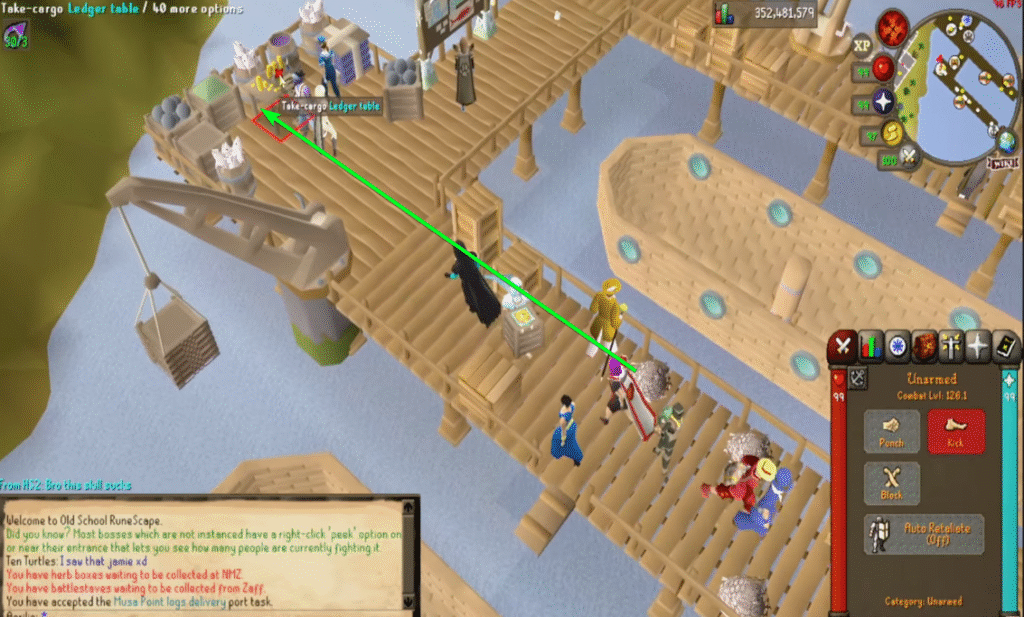 Taking Cargo in Old School Runescape