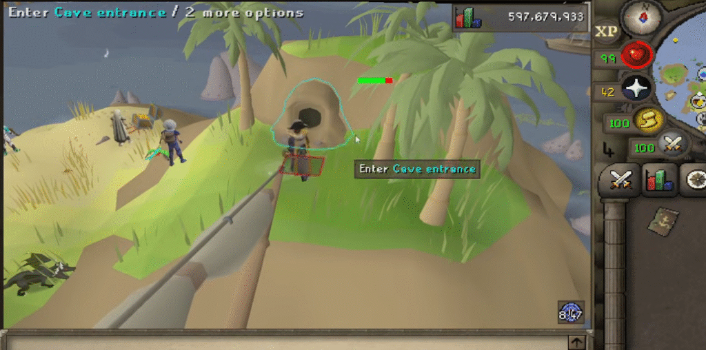 Enter Cave Entrance on Pandemonium