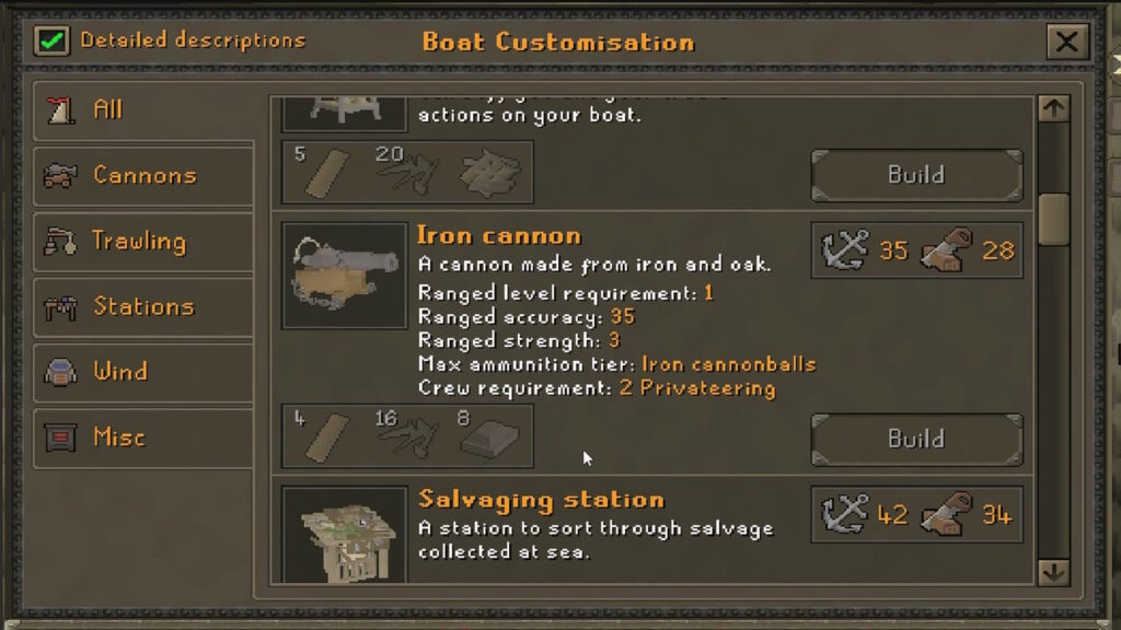 Boat Customization Facilities | Old School RuneScape