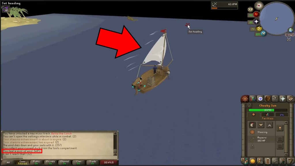Sails caught a gust of wind | OSRS
