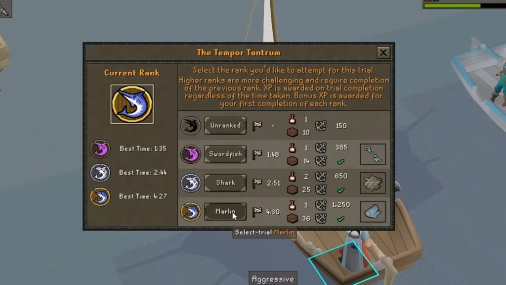 Rank Selection | OSRS Barracuda Trials