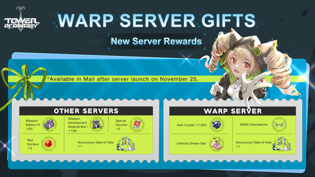 Tower of Fantasy Warp Server rewards