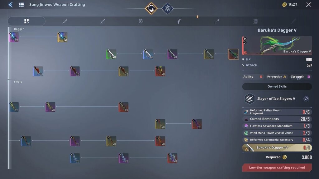 Weapon Crafting | Solo Leveling: Arise Overdrive