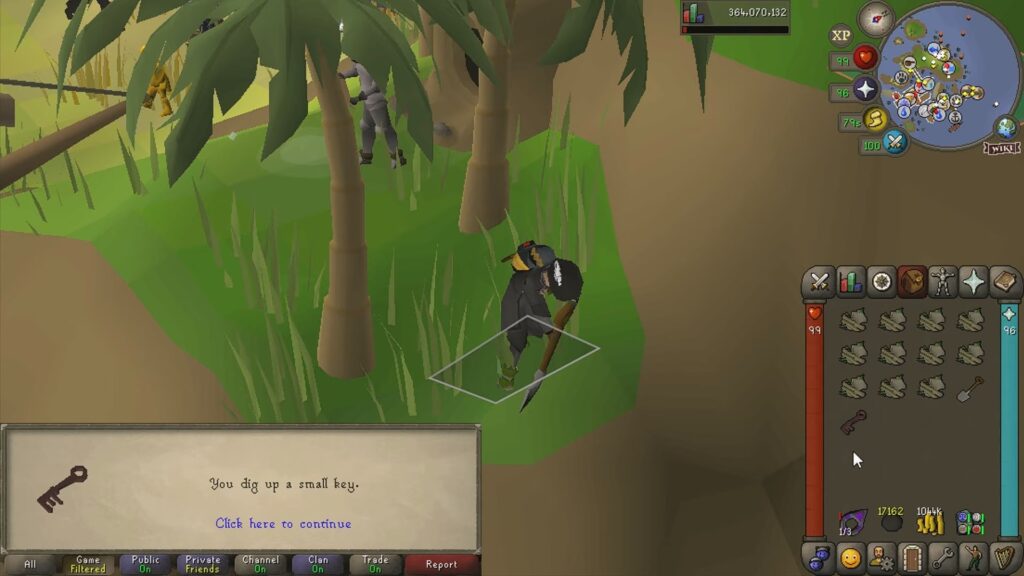 Digging up the small key at The Pandemonium | OSRS