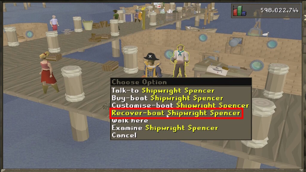 Recover boat at Shipwright | OSRS