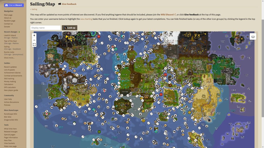 OSRS Wiki Sailing Map | OSRS