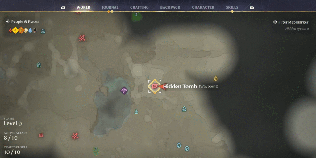 Bloodfeather Set Enshrouded Tomb Guide - Map Location