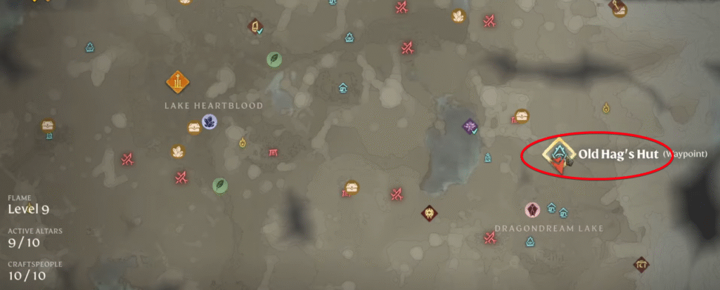 Old Hag's Hut Golden Tomb Map