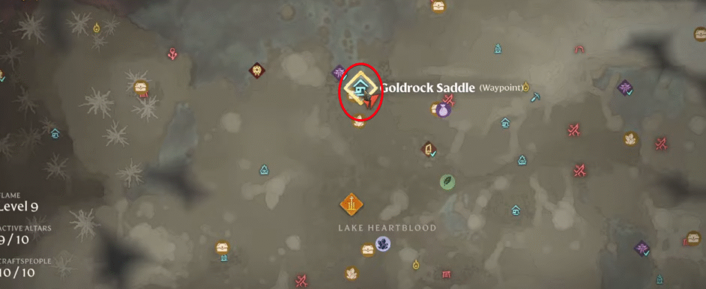 Goldrock Saddle Chest Map location