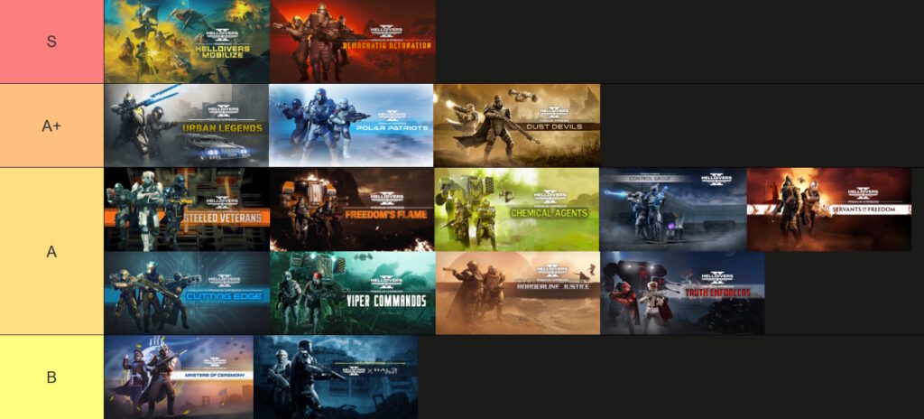 Helldivers 2: Best Warbonds Tier List