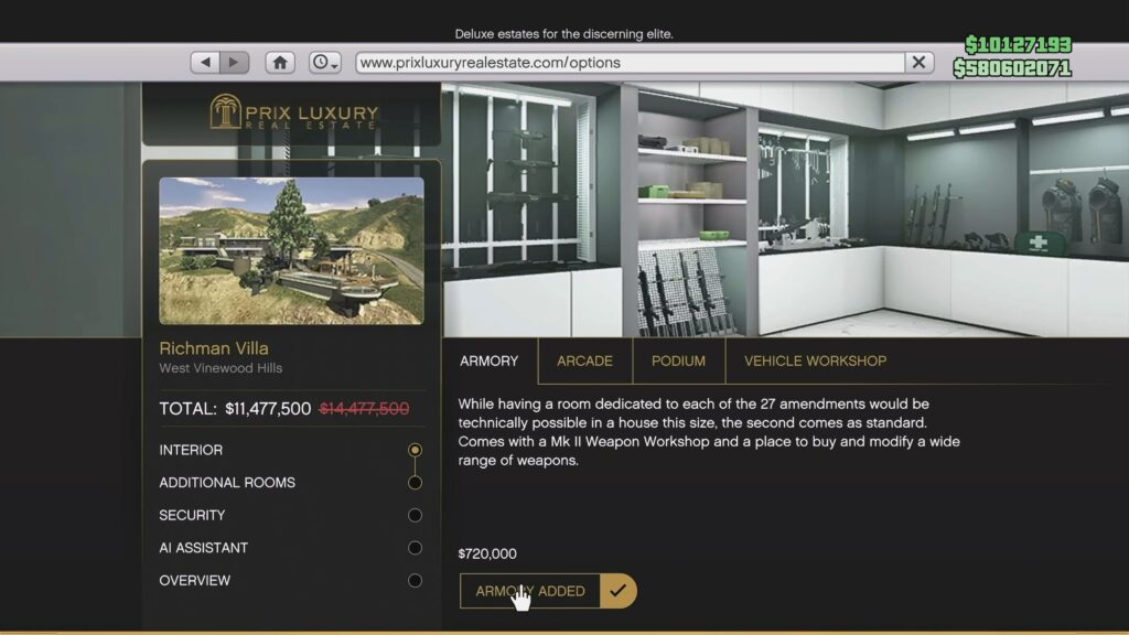 Armory | GTA V Online Mansions