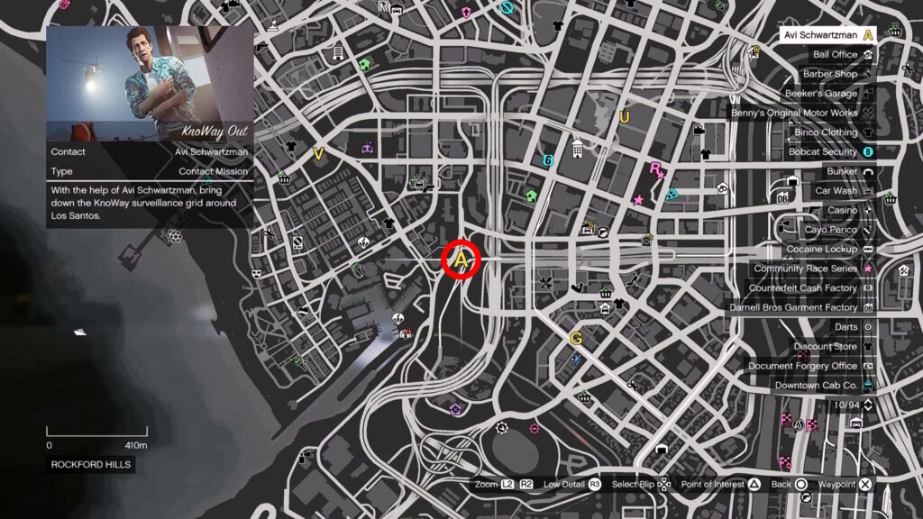 Avi Schwartzman mission location for KnoWay Out | GTA V Online