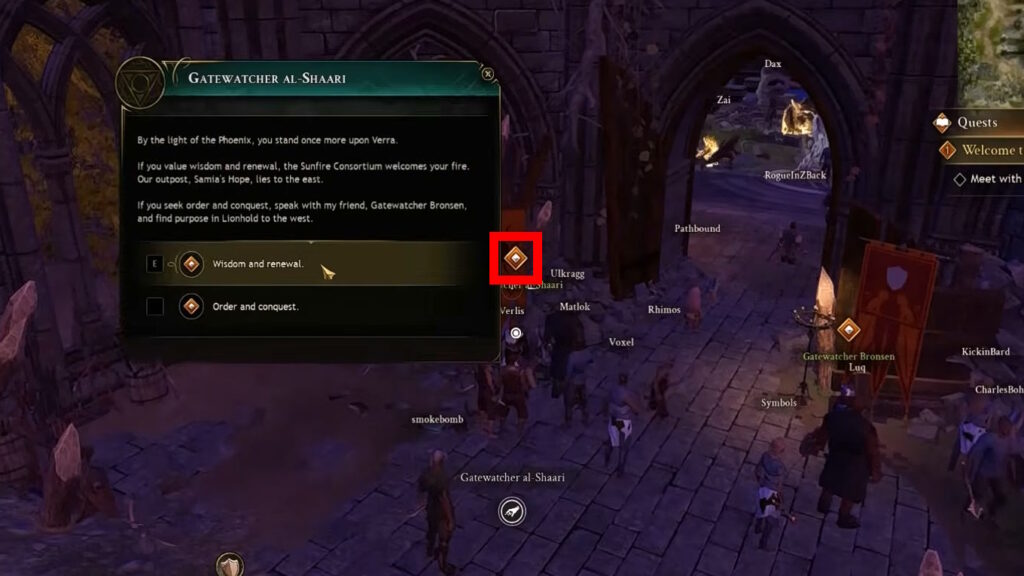 Quest marker example | Ashes of Creation – Early Access