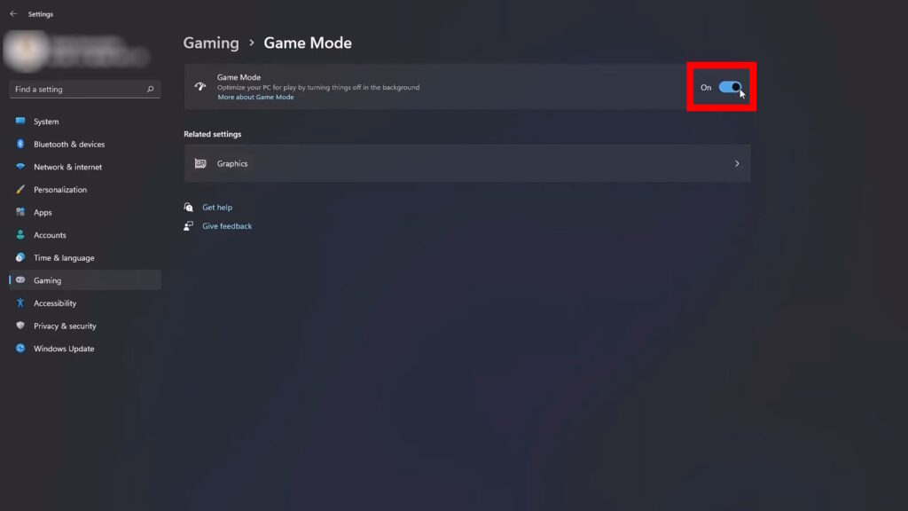 Enabling Game Mode on Windows 11