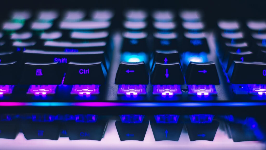 PC gaming keyboard stock photo