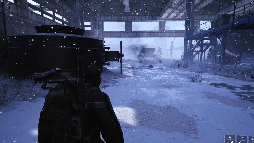 Facing off against a Bastion in Spaceport Cold Snap | ARC Raiders