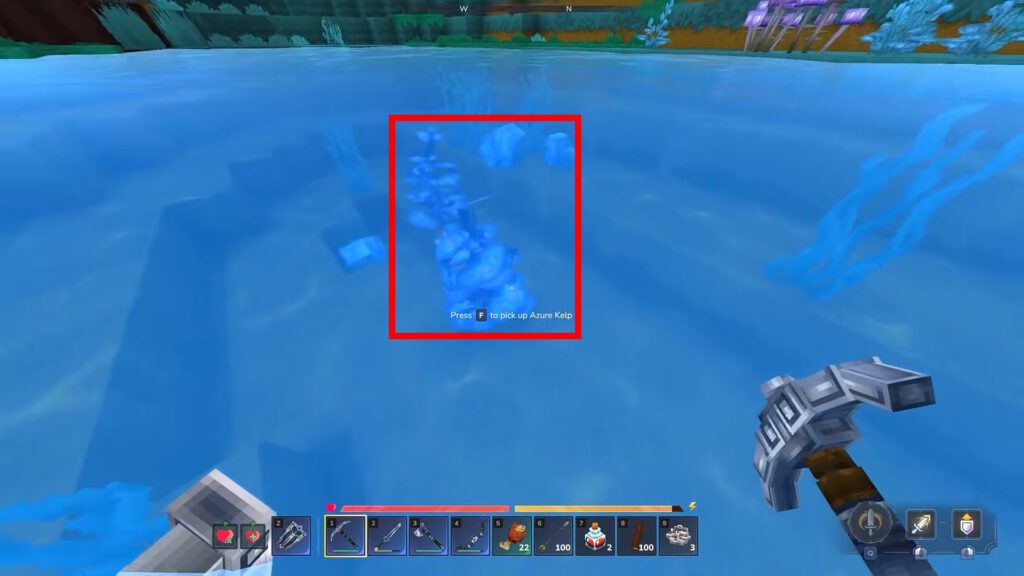Azure Kelp in a pond at an azure forest | Hytale