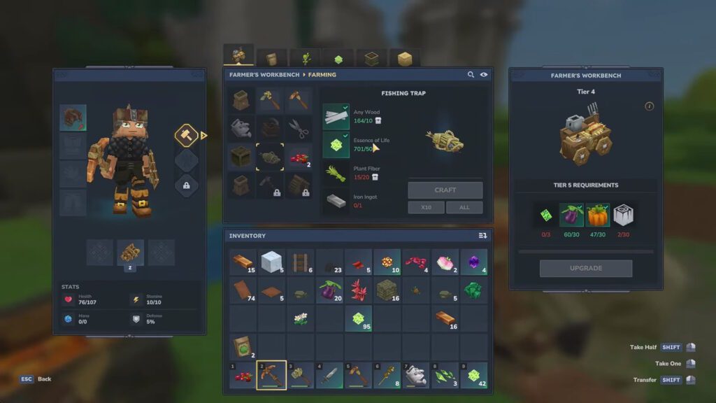 Fishing Trap recipe at the Farmer's Workbench | Hytale Early Access