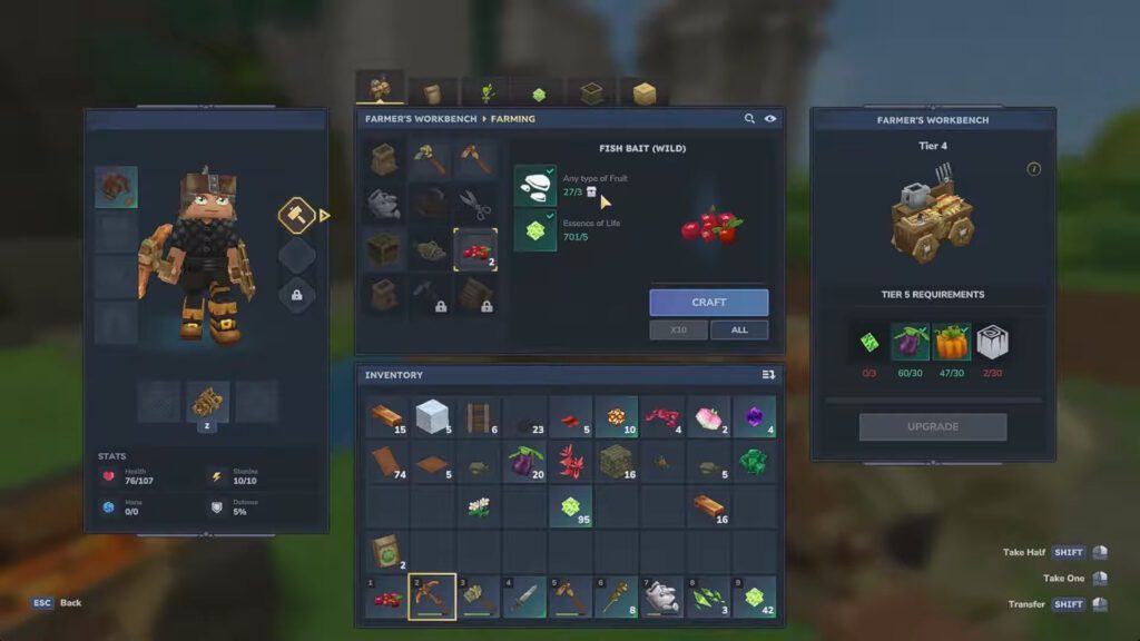 Fish Bait (Wild) recipe at the Farmer's Workbench | Hytale Early Access