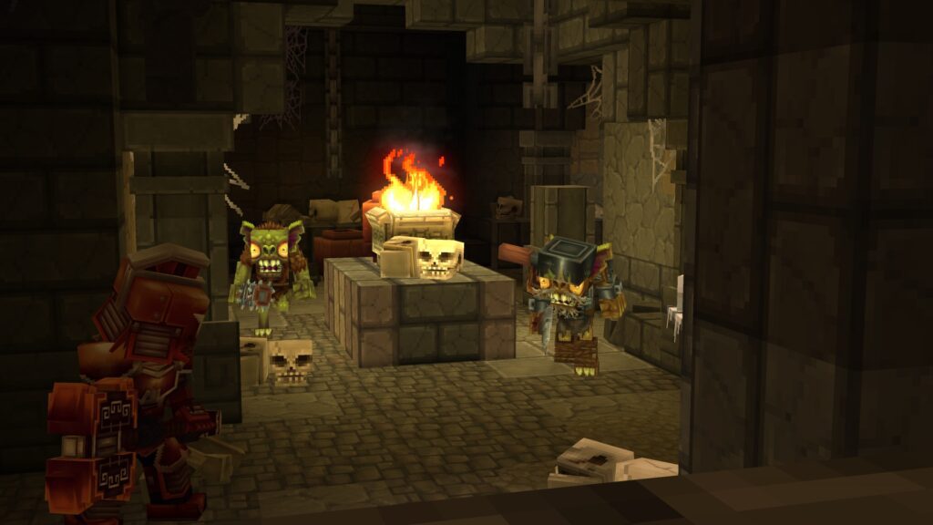 Character in endgame armor exploring a goblin cave | Hytale