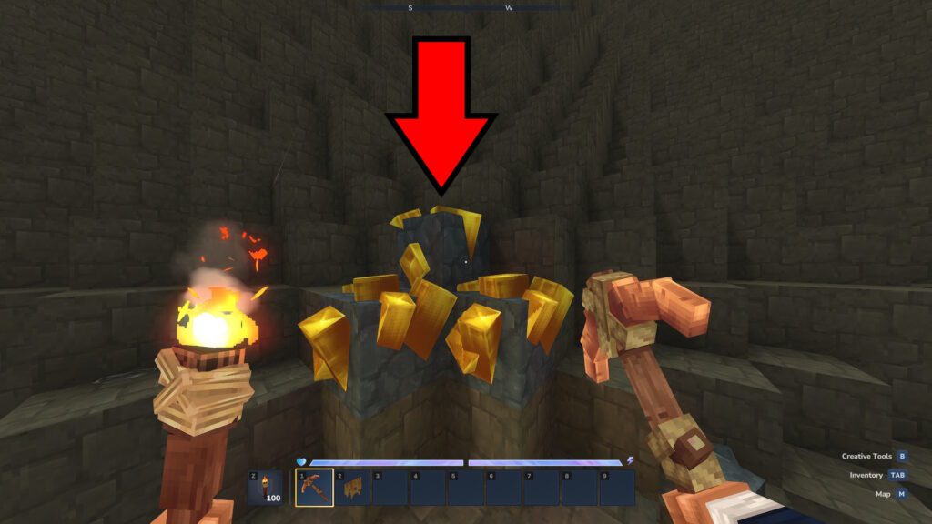Gold Ore in the snowy mountains | Hytale