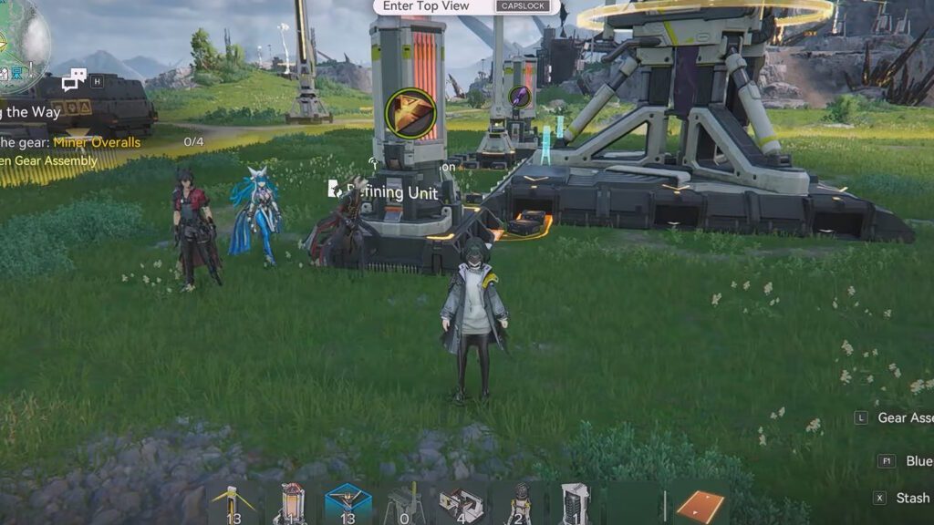 Endmin chilling out in front of a refining unit | Arknights Endfield