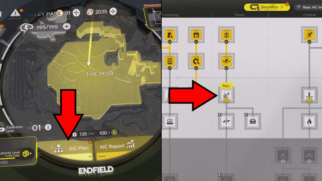 Location of the Power I node in the AIC Plan | Arknights Endfield