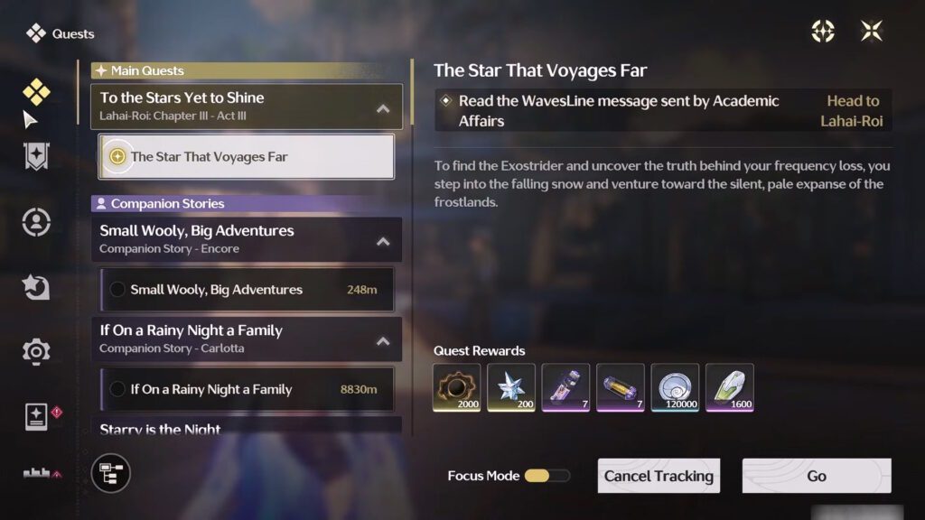 The Star That Voyages Far quest | Wuthering Waves