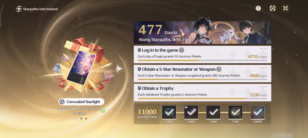 Starpaths Intertwined menu | Wuthering Waves
