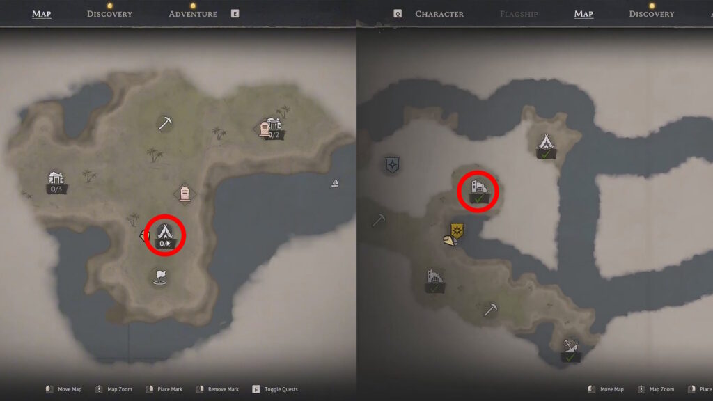 Locations with Fast Travel Bell items | Windrose