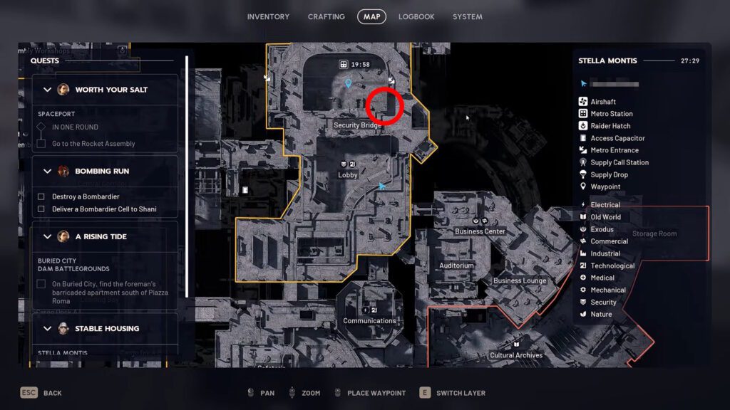 Security door in the Stella Montis location on the map | ARC Raiders