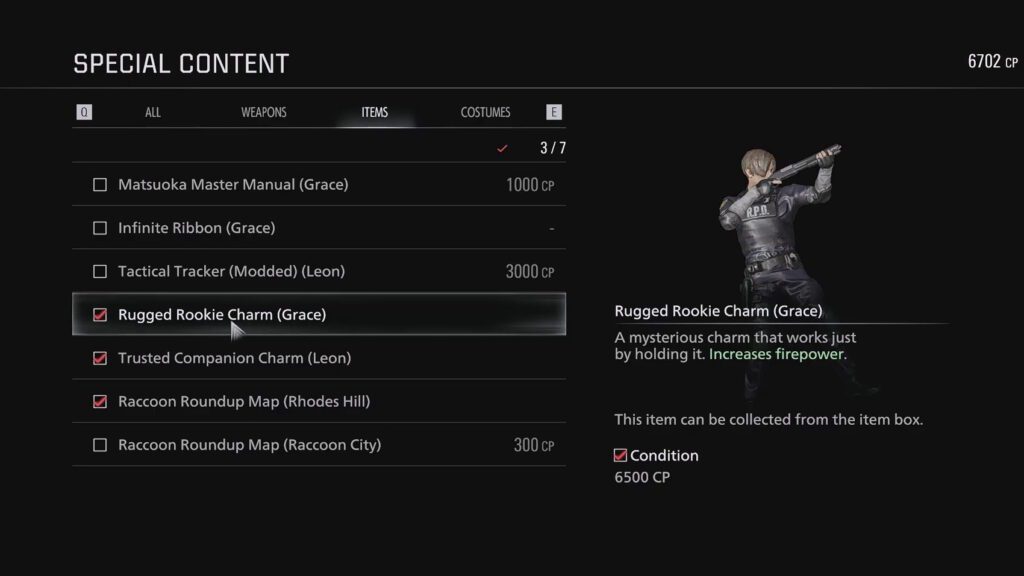 Rugged Rookie Charm (Grace) | Resident Evil Requiem