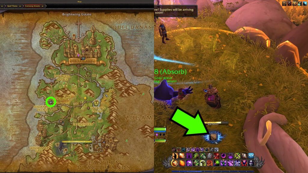 First delivery location and Make Delivery prompt | WoW Midnight - Calling in the Cavalry quest