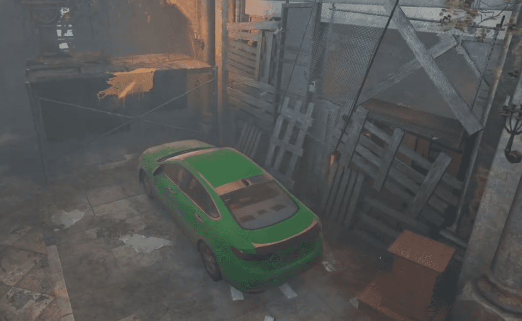Using a car to block the zombies’ path.