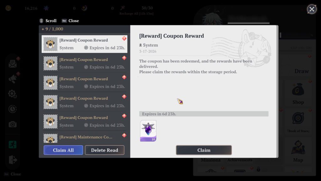 Mail full of Coupon Rewards | The Seven Deadly Sins:  Origin