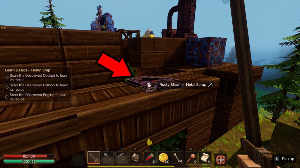 Rusty Steamer Metal Scrap at a broken airship in Everwind