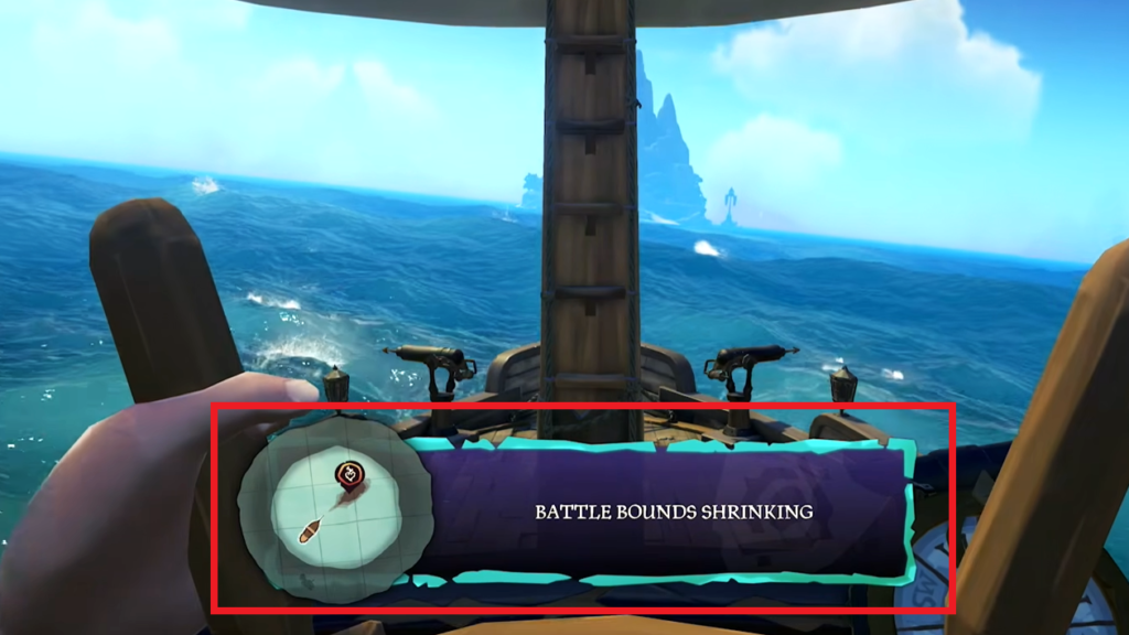 The battle bounds shrinking message. 